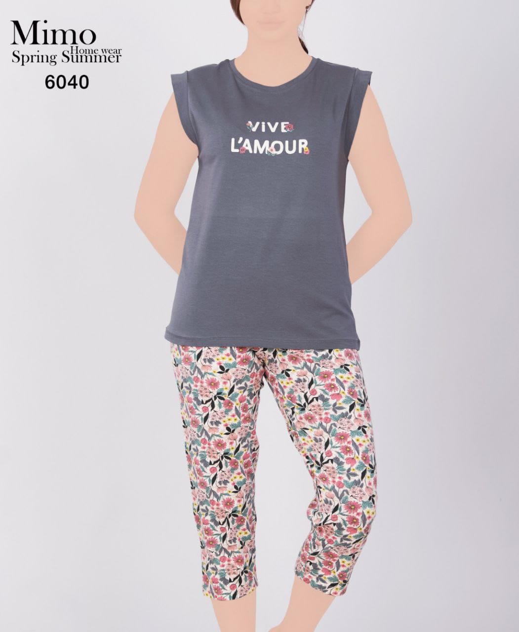 بيجامة بنتاكور قطن من ميمو 6040 VIVE L'AMOUR | Pyjamty