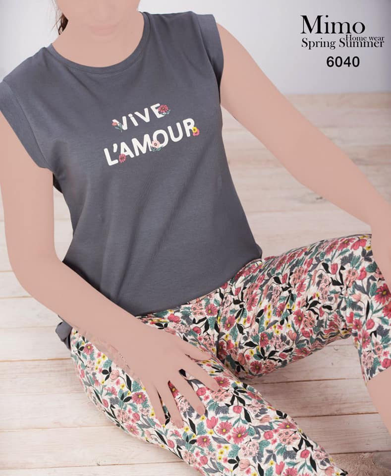 بيجامة بنتاكور قطن من ميمو 6040 VIVE L'AMOUR | Pyjamty