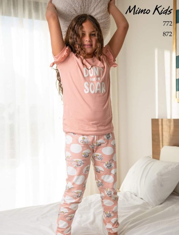بيجامة بناتي قطن من ميمو 772 Baby Elephant | Pyjamty