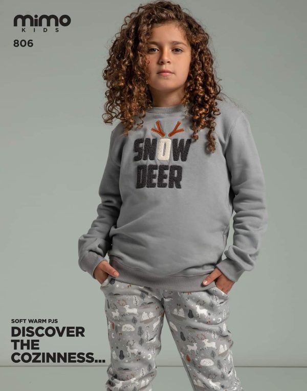 بيجامة أطفالي شتوي من ميمو 806 - 906 SNOW DEER | Pyjamty