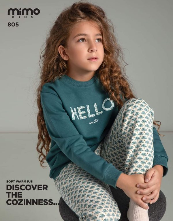 بيجامة أطفالي شتوي من ميمو 805 - 905 HELLO winter | Pyjamty