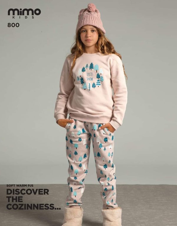 بيجامة أطفالي شتوي من ميمو 800 - 900 LET IT SNOW | Pyjamty