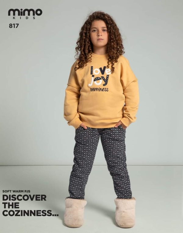 بيجامة أطفالي شتوي من ميمو 817 - 917 Love Joy | Pyjamty