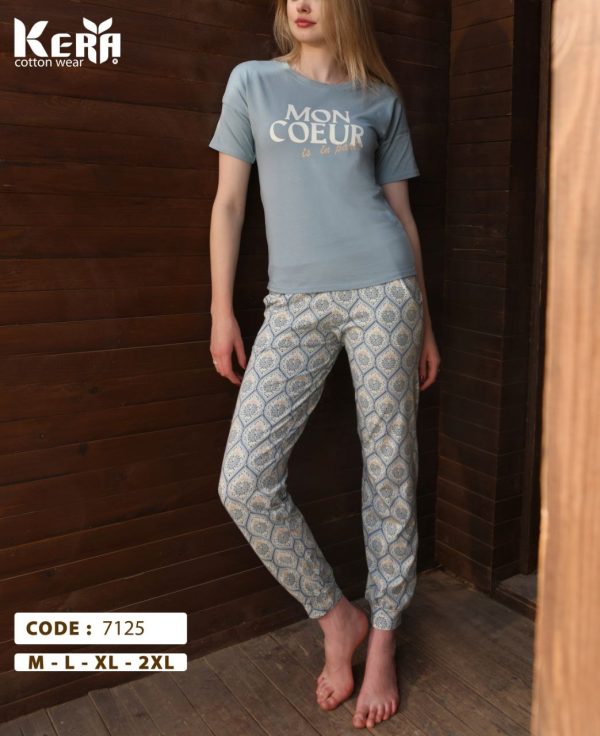 بيجامة قطن من كيرا 7125 MON COEUR | Pyjamty
