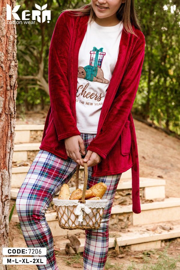 بيجامة شتوي 3 قطع من كيرا 7206 Cheers to the new year | Pyjamty
