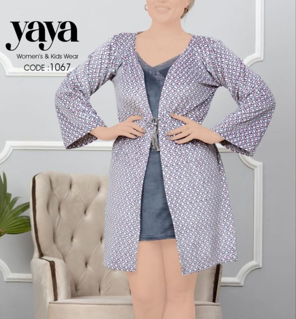 روب شتوي قطيفة قطعتين من يايا 1067 | Pyjamty