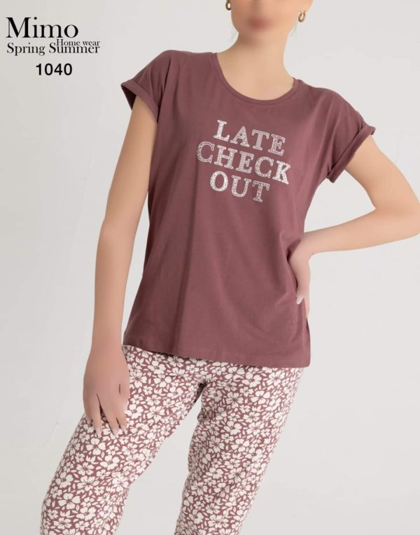 بيجامة قطن صيفي من ميمو 1040 LATE CHECK OUT | Pyjamty