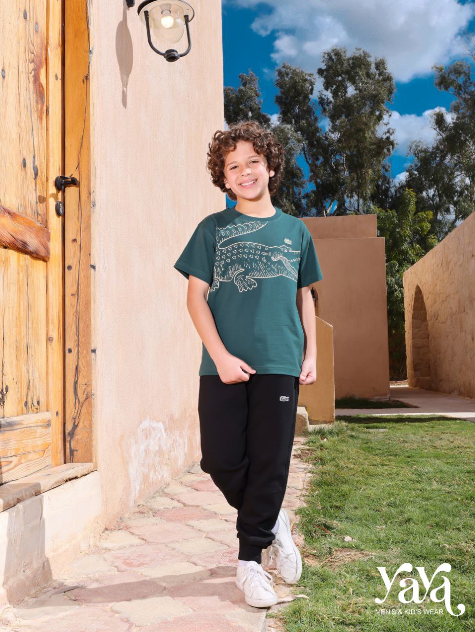 طقم ترينج أولادي مميز بتطريز LACOSTE من يايا 6626-7626-8626 | Pyjamty