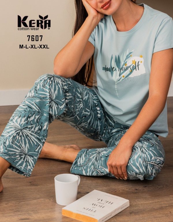 بيجاما حريمي قطن Beach Colors Love yourself 7607 | Pyjamty