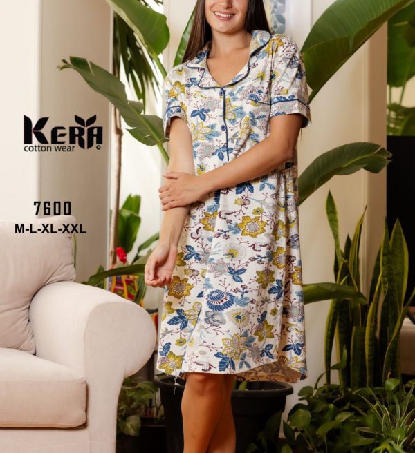 كاش قطن بزراير منقوش من كيرا 7600 | Pyjamty