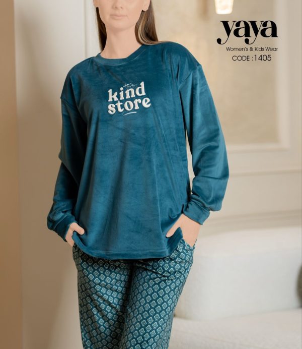 بيجامة قطيفة شتوي من يايا 1405 the kind store | Pyjamty