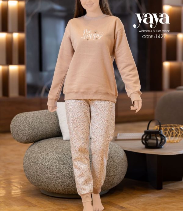 بيجامة ميلتون شتوي من يايا 1427 Be Happy | Pyjamty