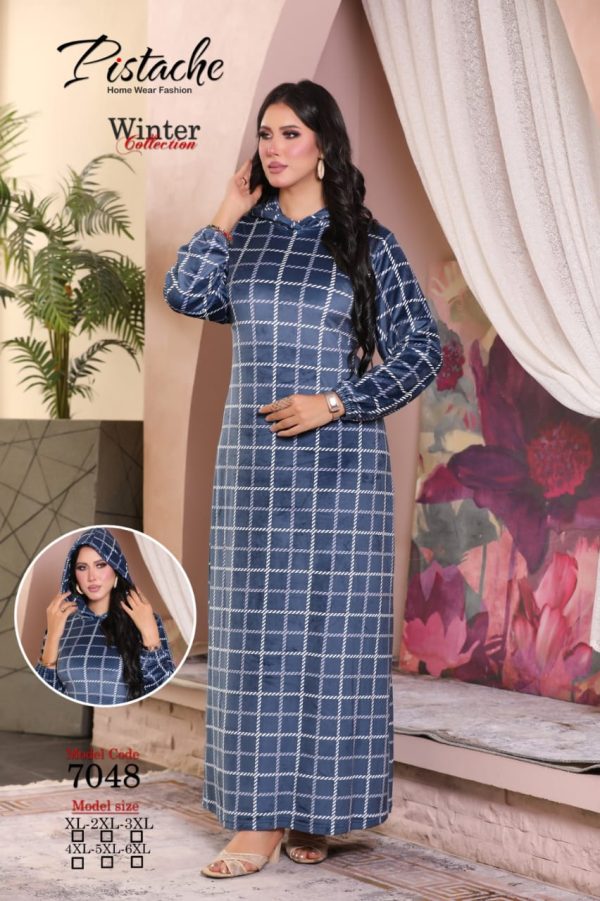 بيجامة قطيفة شتوي بنقشة كاروهات من بيستاج 7048 | Pyjamty