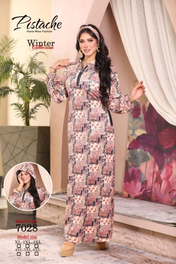 جلابية شتوي بكابيشو منقوشة من بيستاج 7028 | Pyjamty