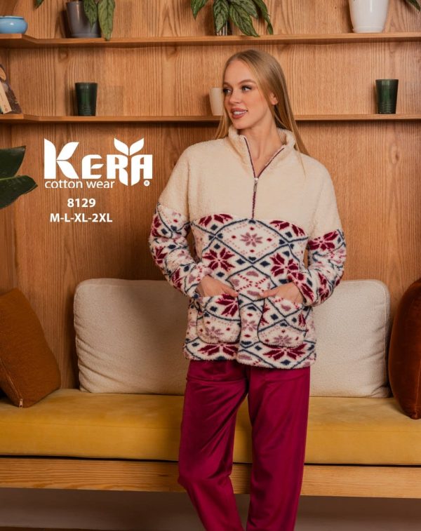 بيجامة شتوي بنقشة مميزة من كيرا 8129 | Pyjamty