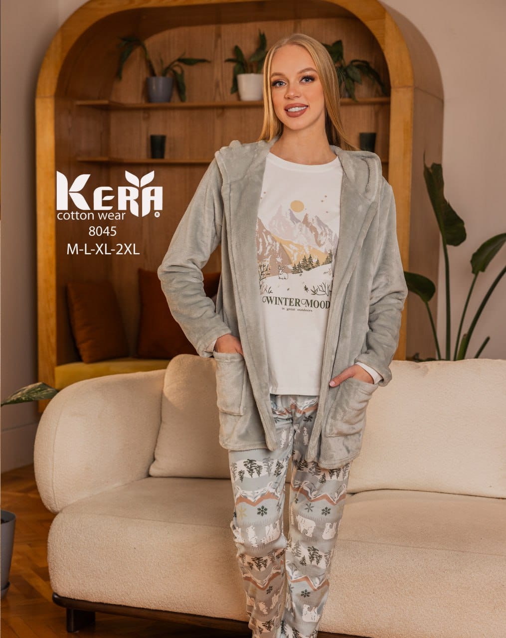 بيجامة شتوي 3 قطع من كيرا 8045 Winter Mode | Pyjamty