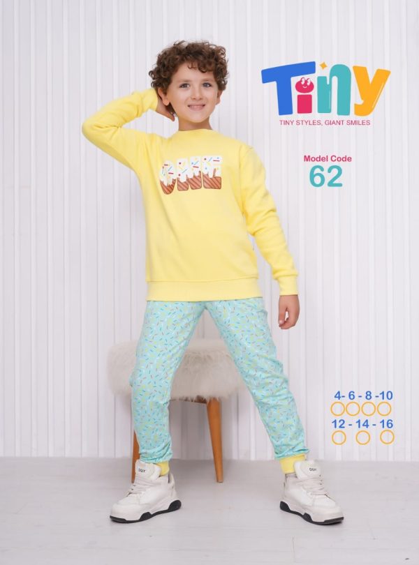 بيجامة ميلتون أولادي بلون أصفر من Tiny 62 OMG 