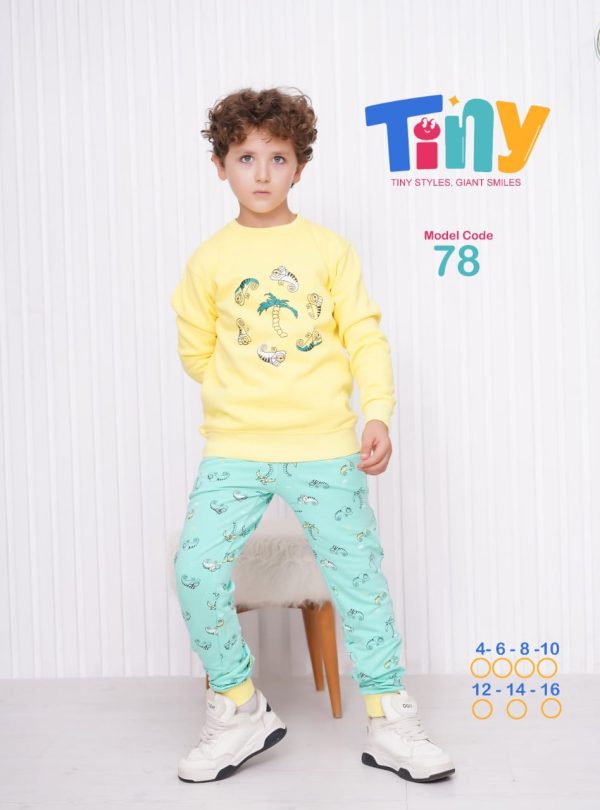 بيجامة ميلتون أولادي بنقشة ديناصور من Tiny 78 | Pyjamty
