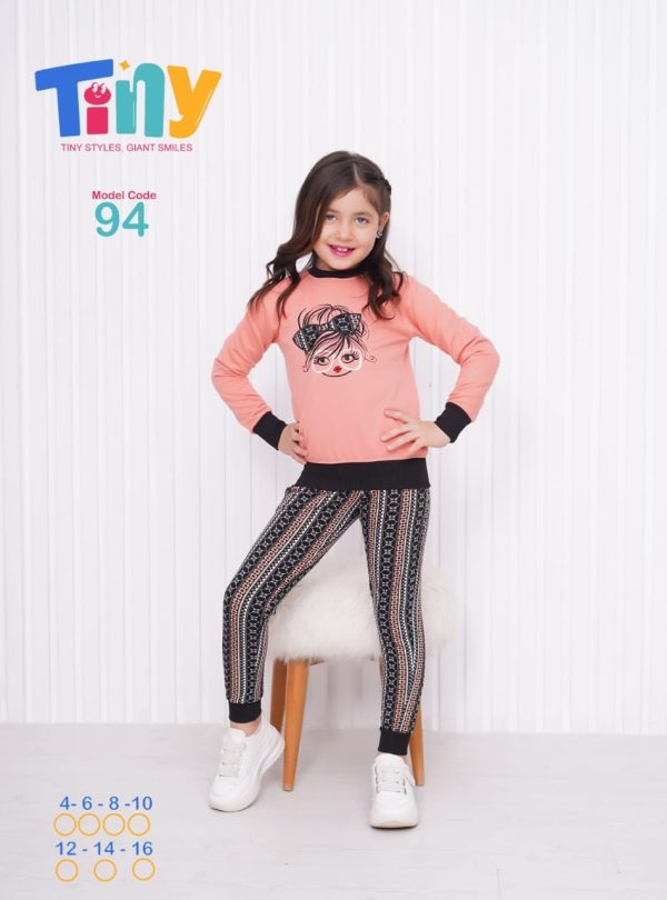 بيجامة ميلتون بناتي بتصميم مميز من Tiny 94 | Pyjamty