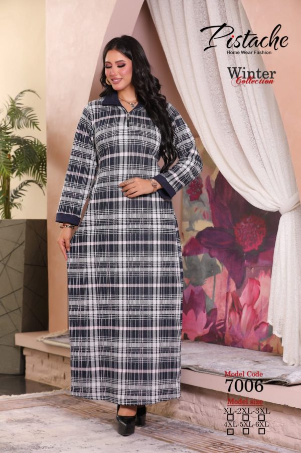جلابية شـتوي بتصميم كاروهات مميز من بيستاج 7006 | Pyjamty