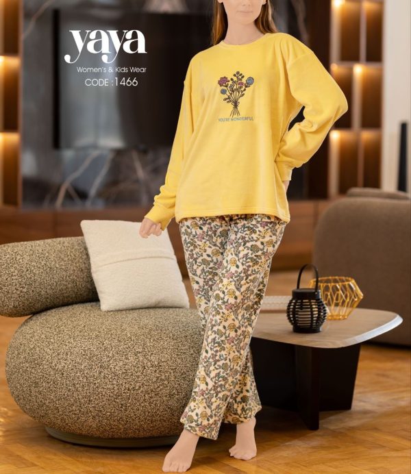 بيجامة شتوي بلـون مبهج من يايا 1466 YOU'RE WONDERFUL | Pyjamty