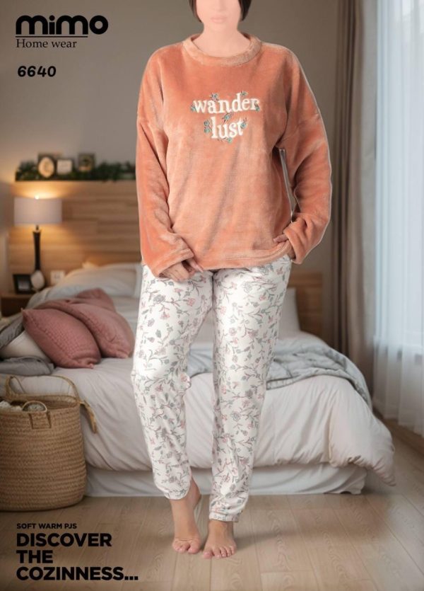 Winter pajama with Flowers pattern from mimo 6640 wander lust | Pyjamty