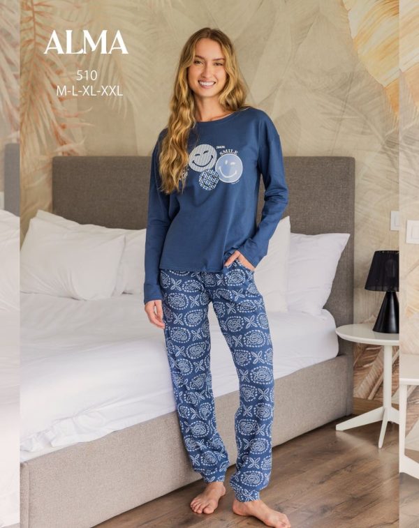 long sleeve cotton pajama from ALMA 510 SMILE :) | Pyjamty