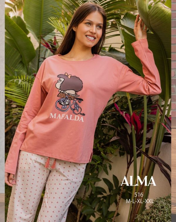 long sleeve cotton pajama from ALMA 516 MAFALDA | Pyjamty