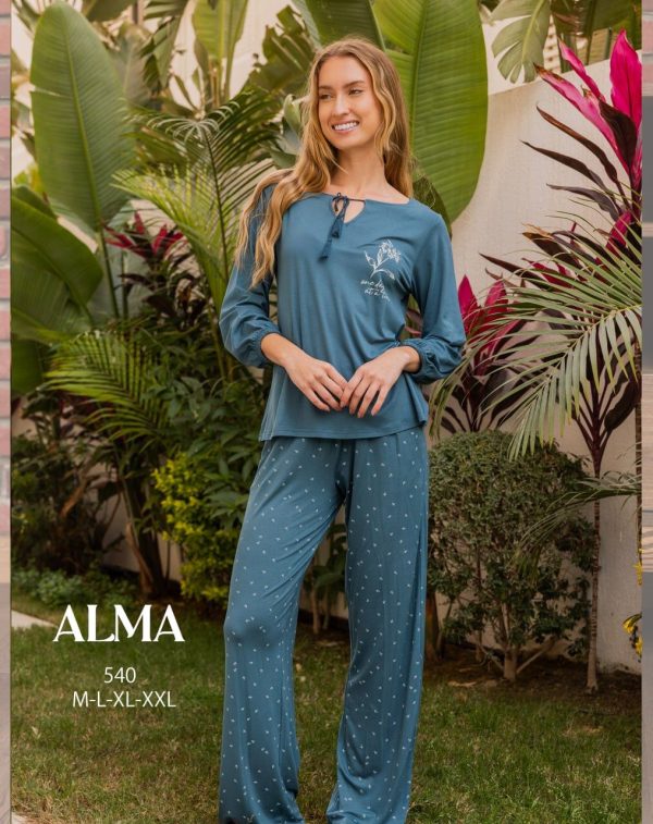 long sleeve cotton pajama from ALMA 540 One day at a time! | Pyjamty