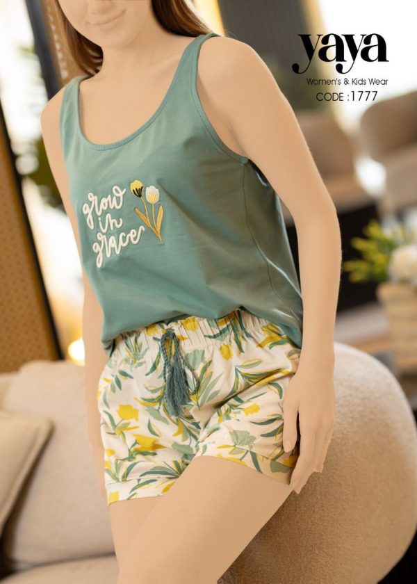 Cotton short pajama with crop top from yaya 1777 grow in grace! | Pyjamty