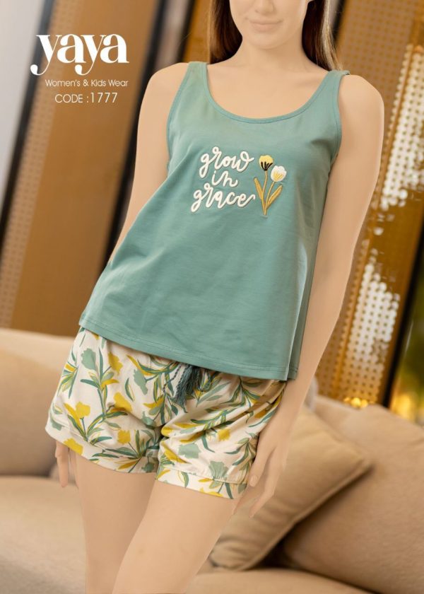 Cotton short pajama with crop top from yaya 1777 grow in grace! | Pyjamty