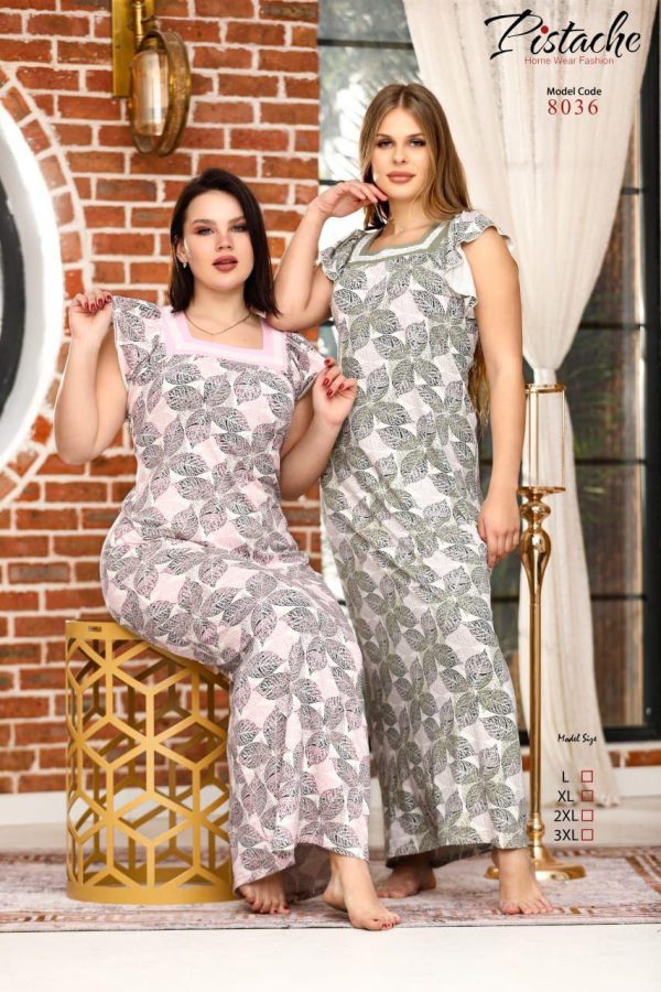 sleeveless home jalabeya with a tropical print from 8036 | Pyjamty