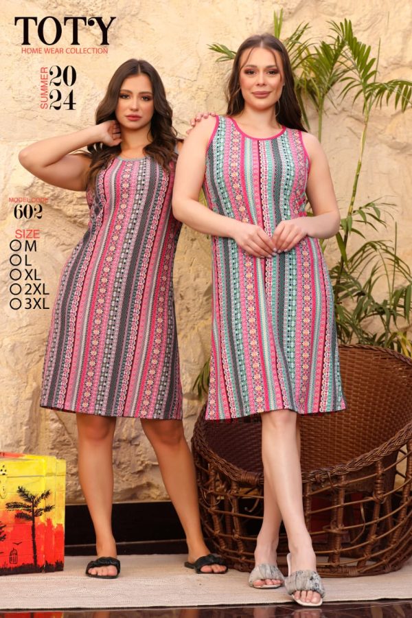 cotton dress with stripped pattern from Toty 602 | Pyjamty