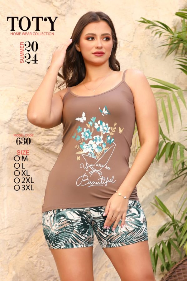 Cotton short pajama with straps from toty 630 you are so beautiful! | Pyjamty