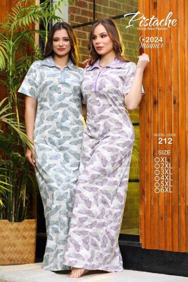 short sleeves jalabeya with Butterflies Print from pistache 212 | Pyjamty