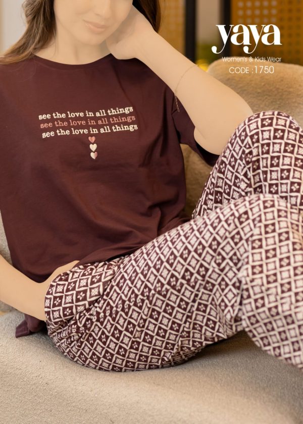 short sleeves cotton pajama patterned from yaya 1750 see the love in all things | Pyjamty