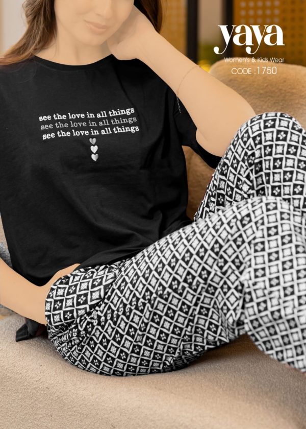 short sleeves cotton pajama patterned from yaya 1750 see the love in all things | Pyjamty