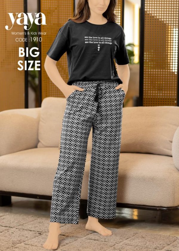 Big size cotton pajama from yaya 1910 see the love in all things | Pyjamty