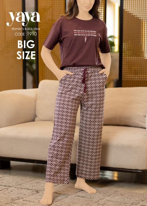 Big size cotton pajama from yaya 1910 see the love in all things | Pyjamty