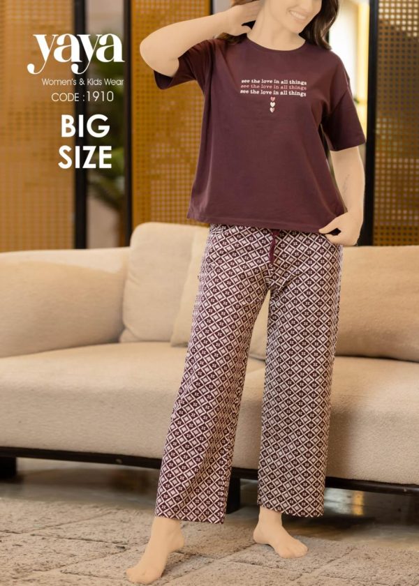 Big size cotton pajama from yaya 1910 see the love in all things | Pyjamty