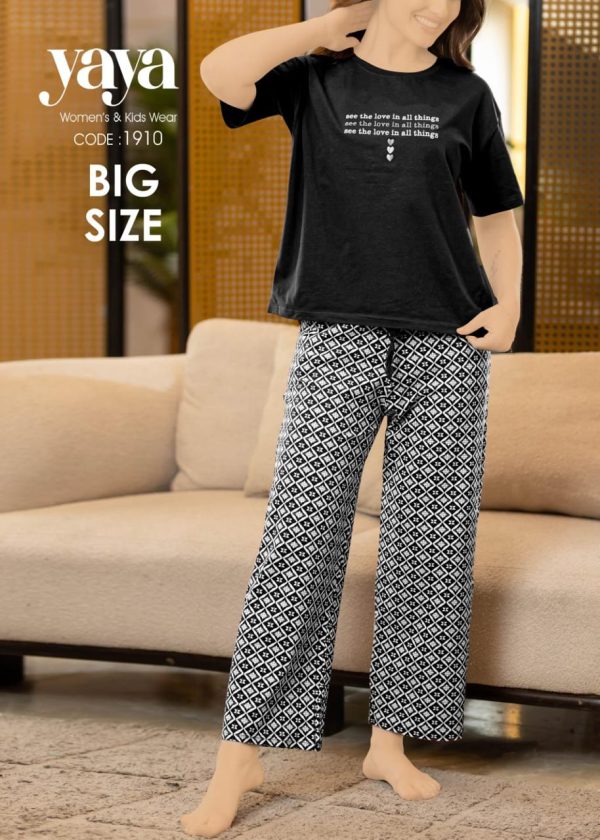 Big size cotton pajama from yaya 1910 see the love in all things | Pyjamty