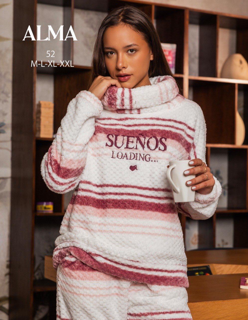 winter pajama with a striped pattern from Alma 52 SUENOS LOADING | Pyjamty