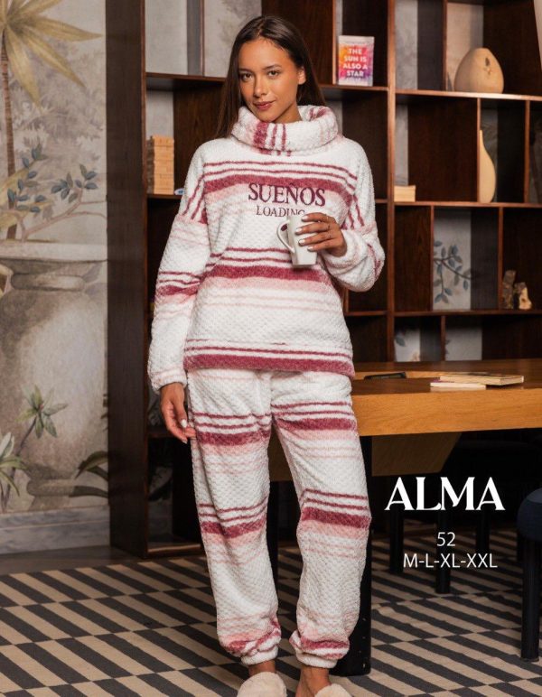 winter pajama with a striped pattern from Alma 52 SUENOS LOADING | Pyjamty