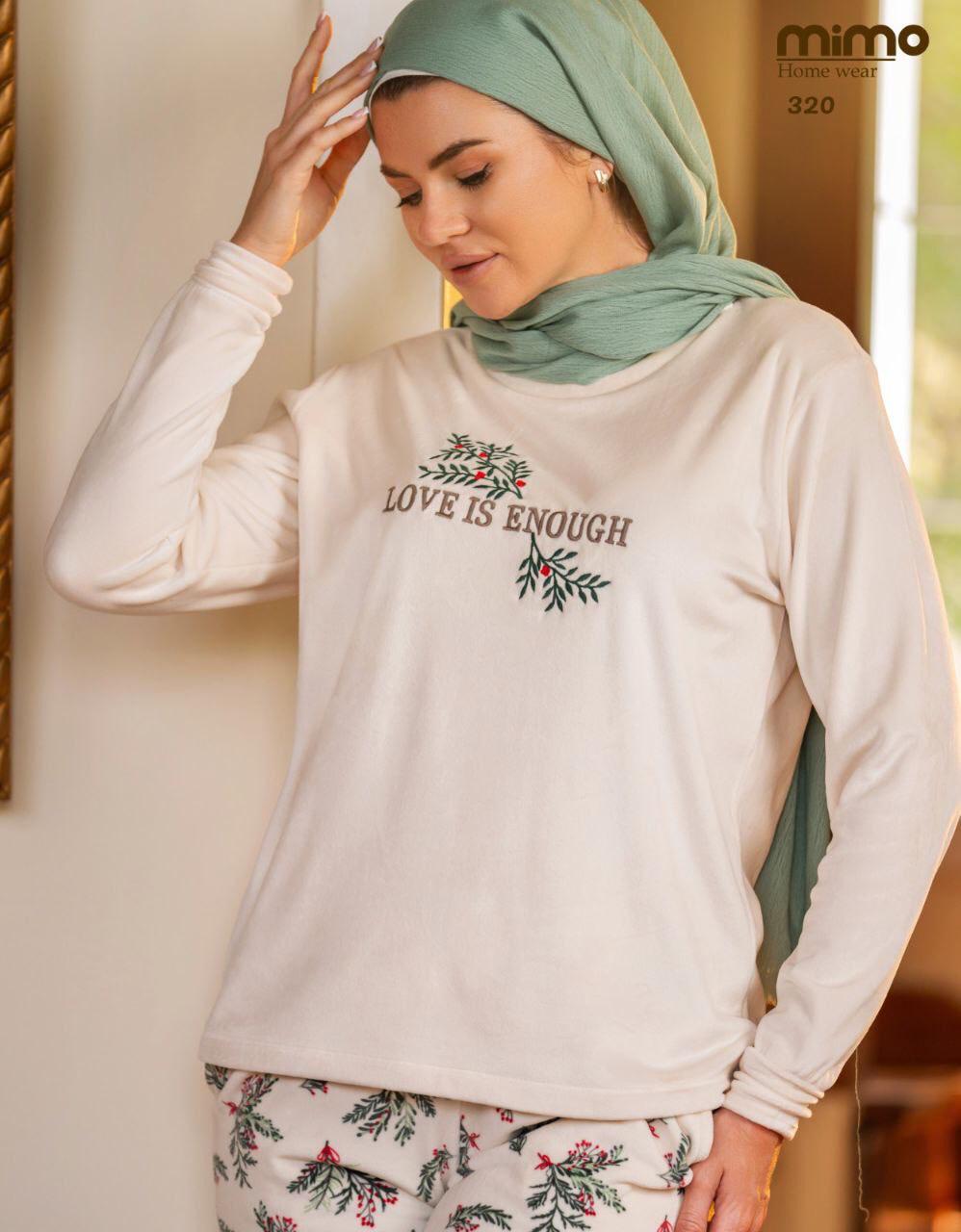 winter pajama featuring with a floral print from mimo 320 LOVE IS ENOUGH | Pyjamty