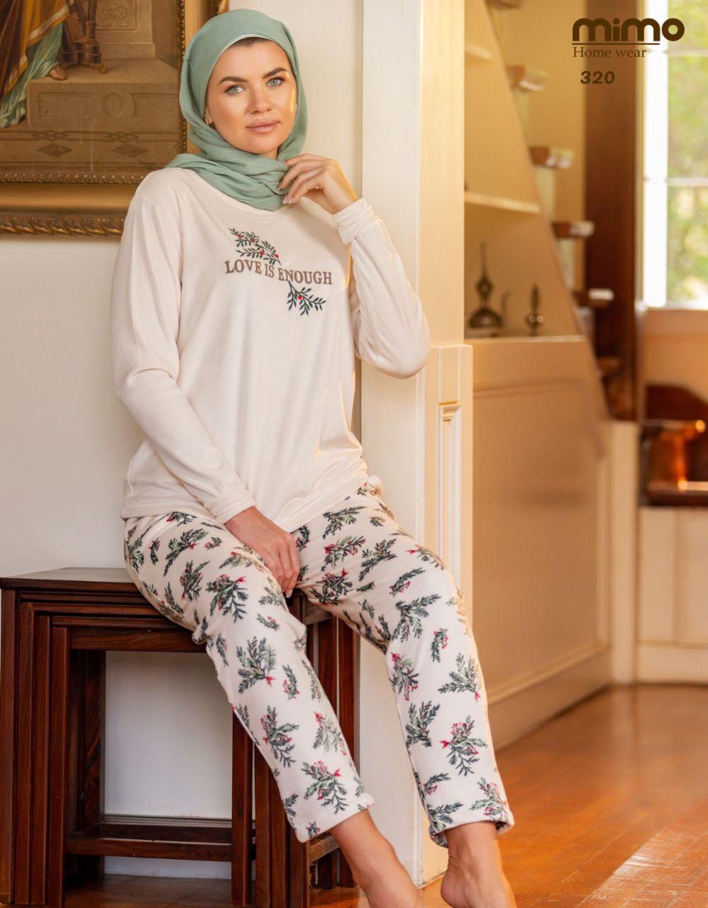 winter pajama featuring with a floral print from mimo 320 LOVE IS ENOUGH | Pyjamty