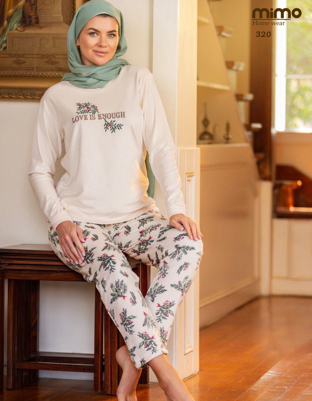 winter pajama featuring with a floral print from mimo 320 LOVE IS ENOUGH | Pyjamty