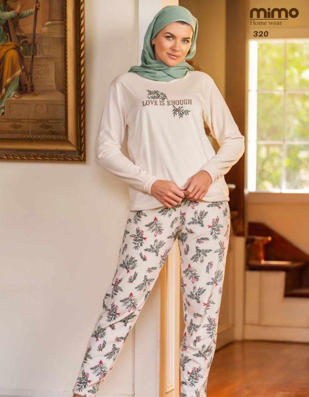 winter pajama featuring with a floral print from mimo 320 LOVE IS ENOUGH | Pyjamty