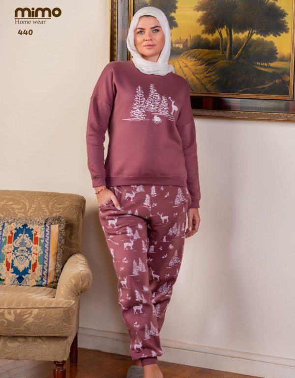 winter cotton pajama with a tropical print from mimo 440 | Pyjamty