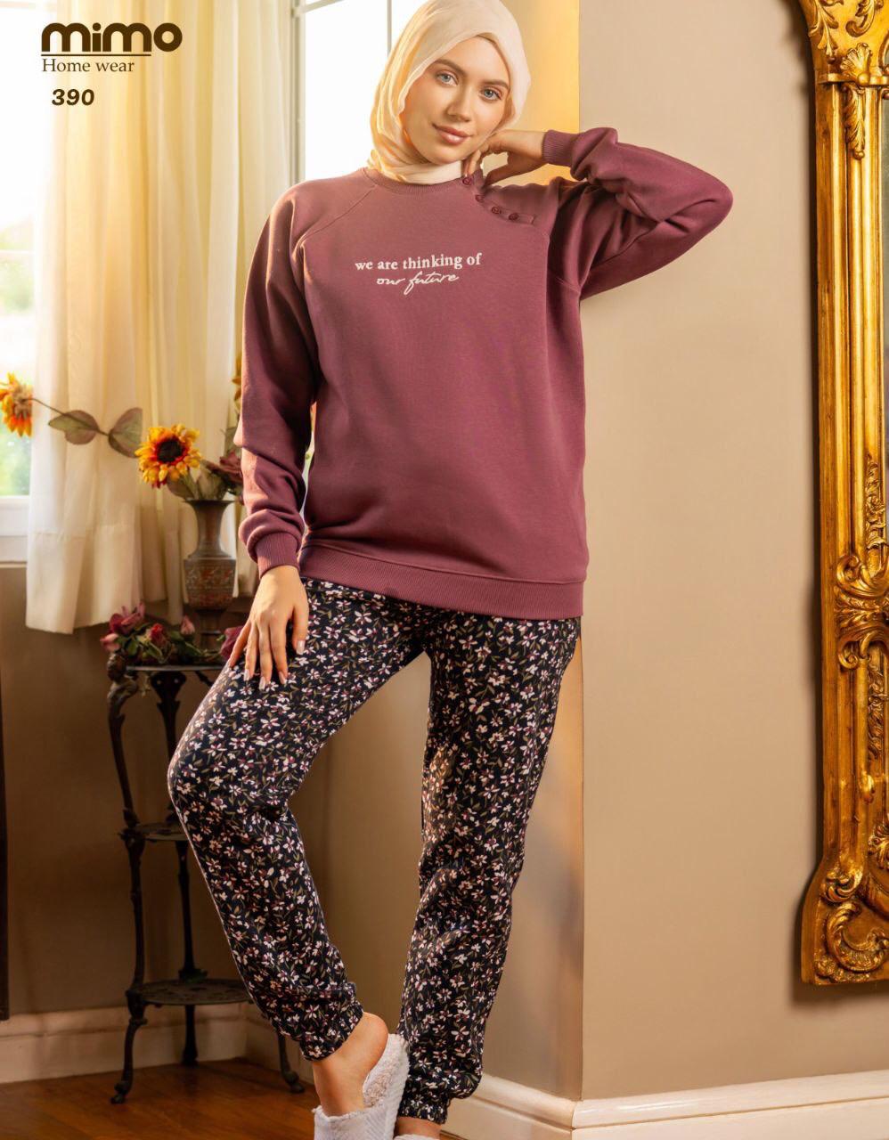winter cotton pajama featuring with a floral print from mimo 390 we are thinking of our future | Pyjamty