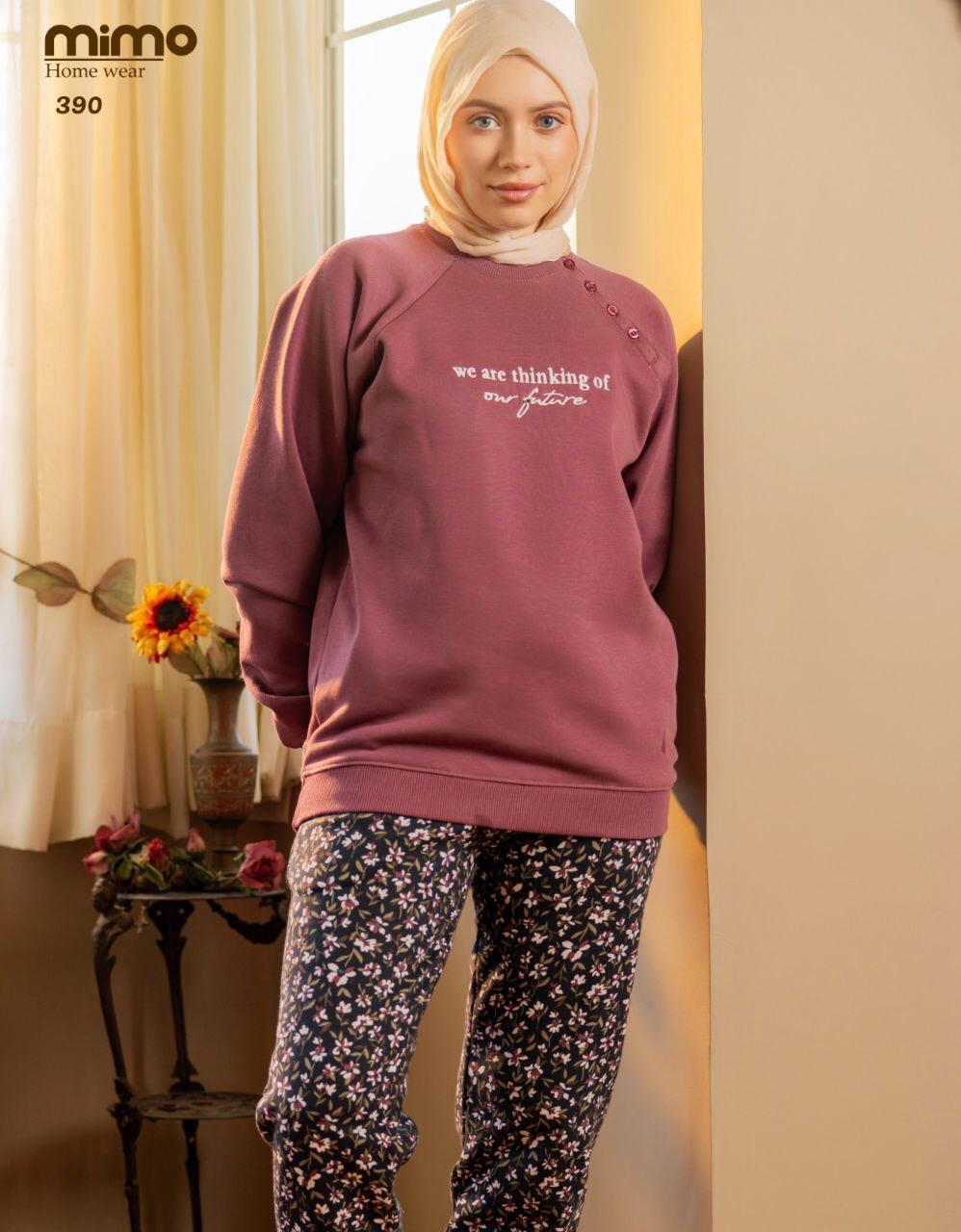 winter cotton pajama featuring with a floral print from mimo 390 we are thinking of our future | Pyjamty